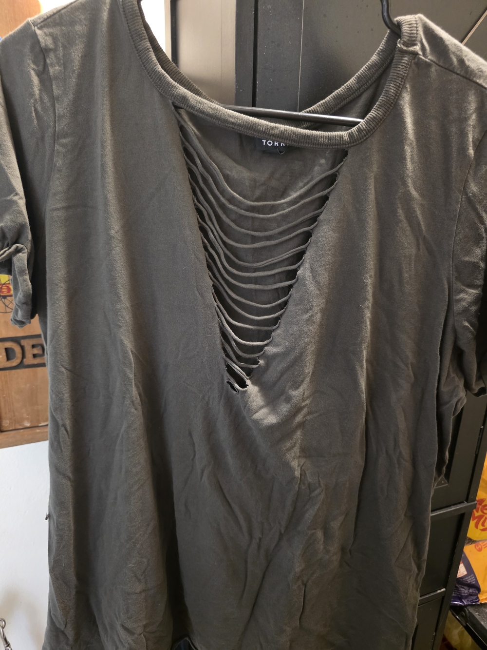 torrid Olive Green Ladder-Front V-Neck Tee